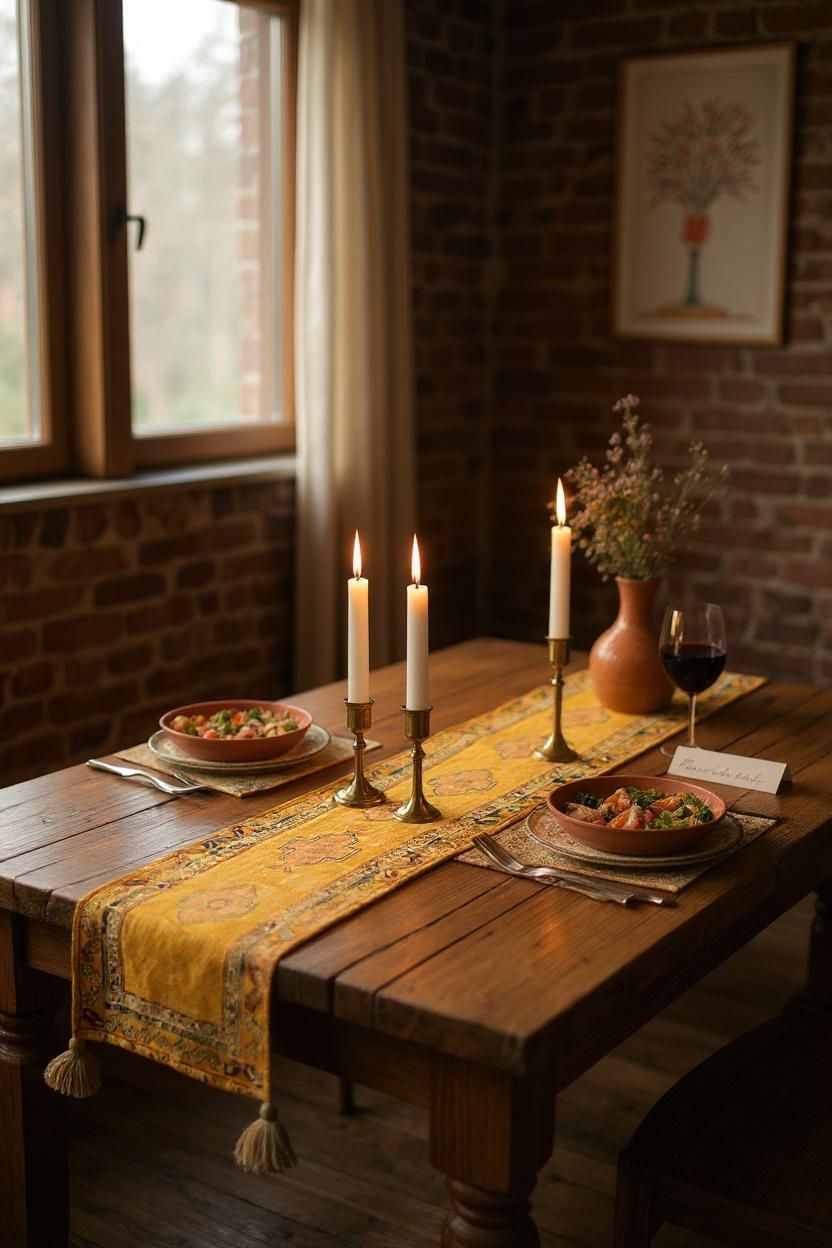 Vintage Table Runner - Mustard