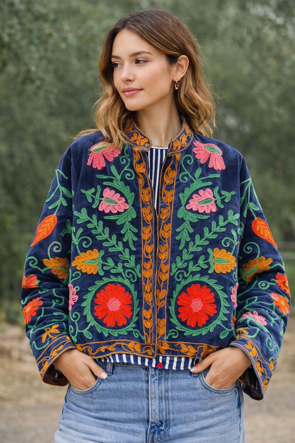 Suzzani Jacket - Indigo Noor