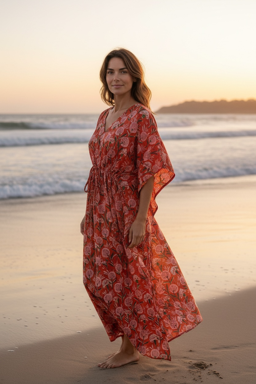 Cotton Kaftan - Bright Flora