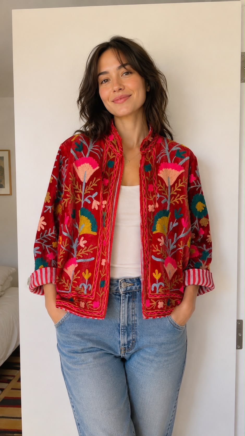 Suzzani Jacket - Scarlet Garden