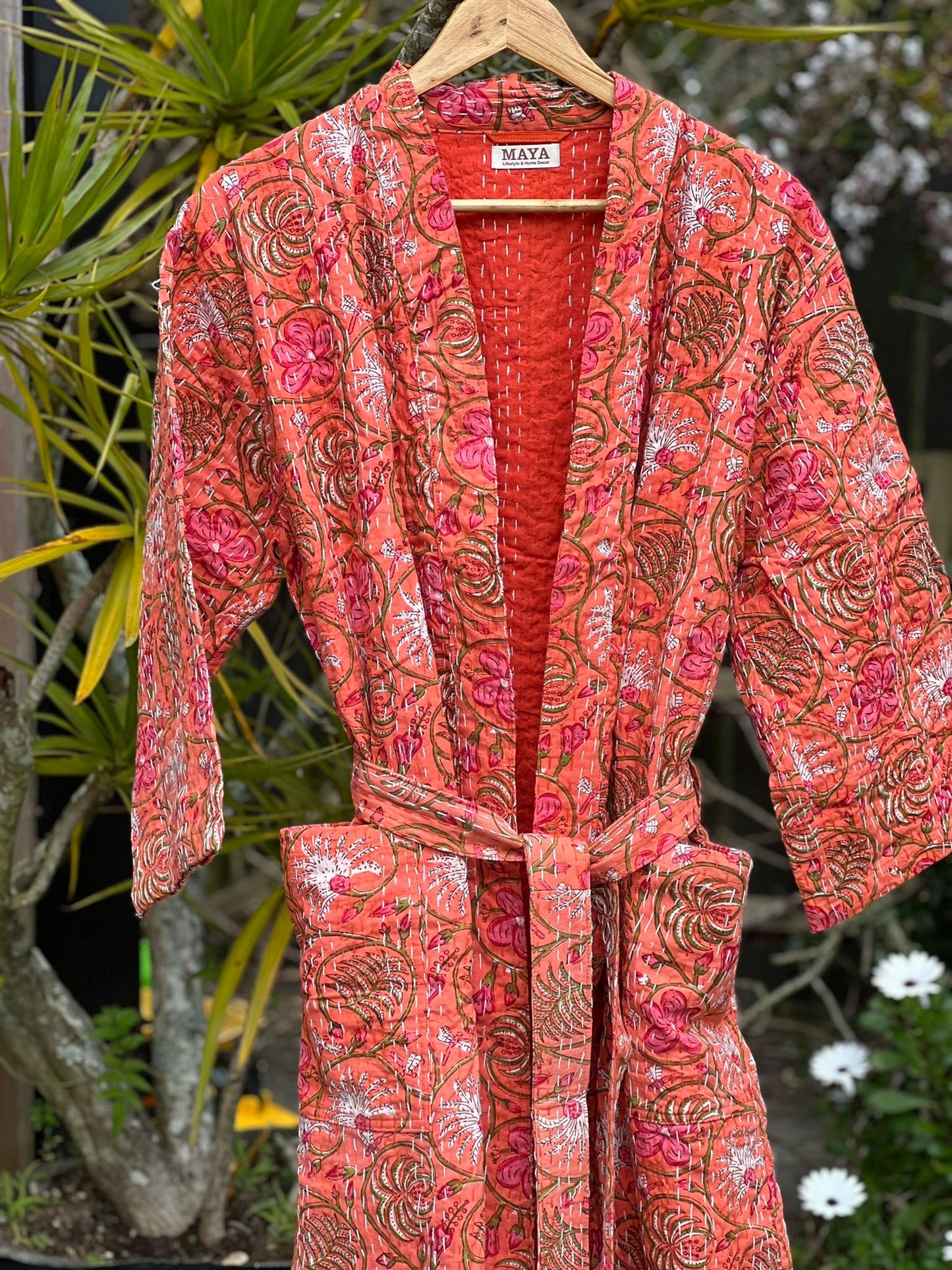 Kantha Robe - Peach