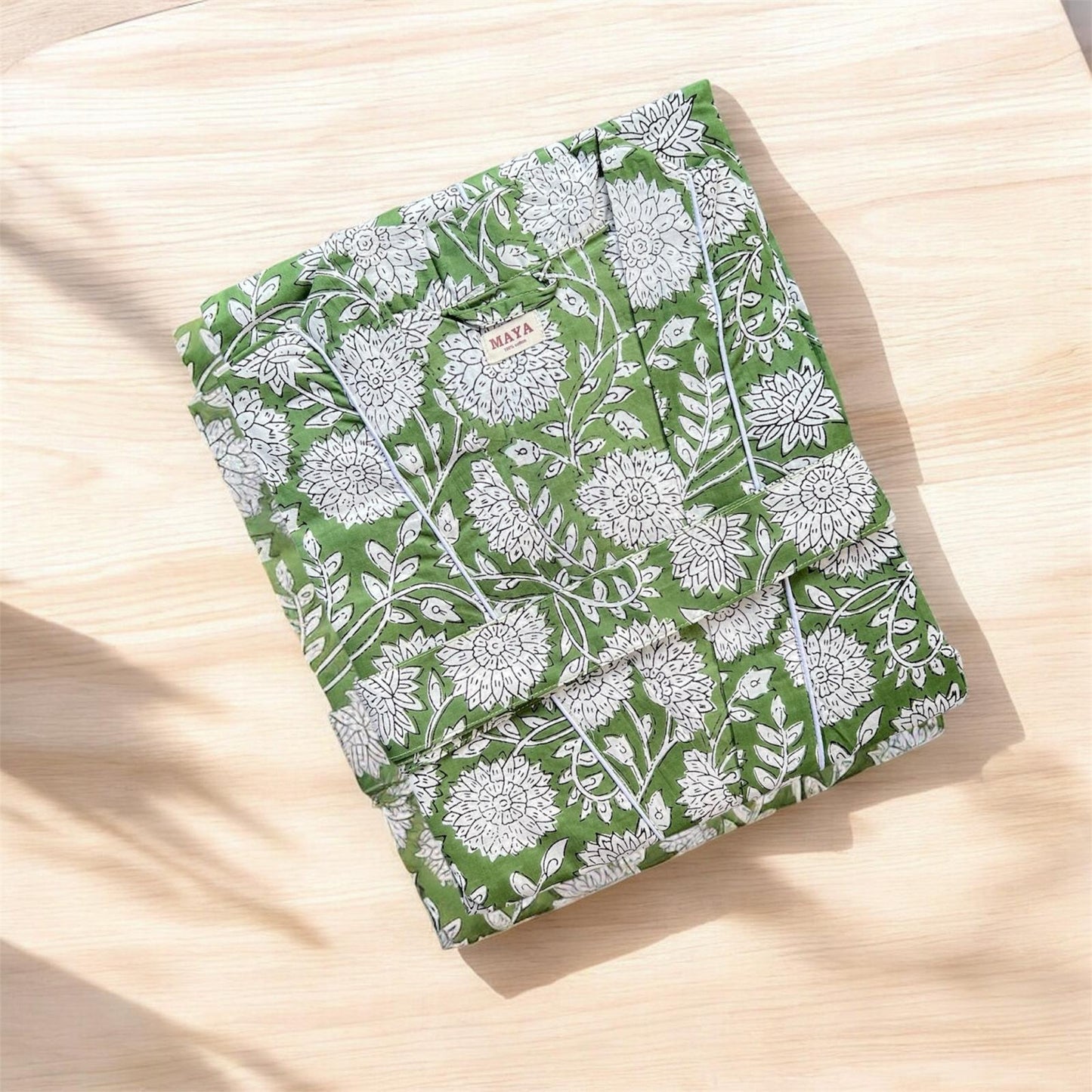 Cotton Kimono - Olive Flora