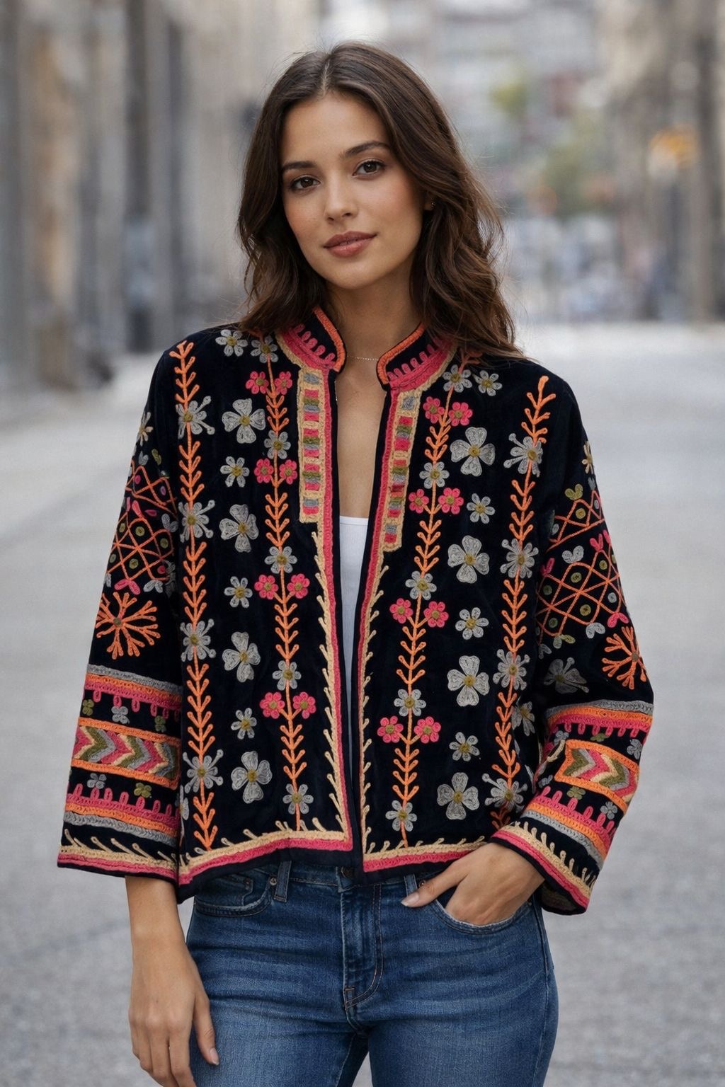 Suzzani Jacket - Pink Petal Noir