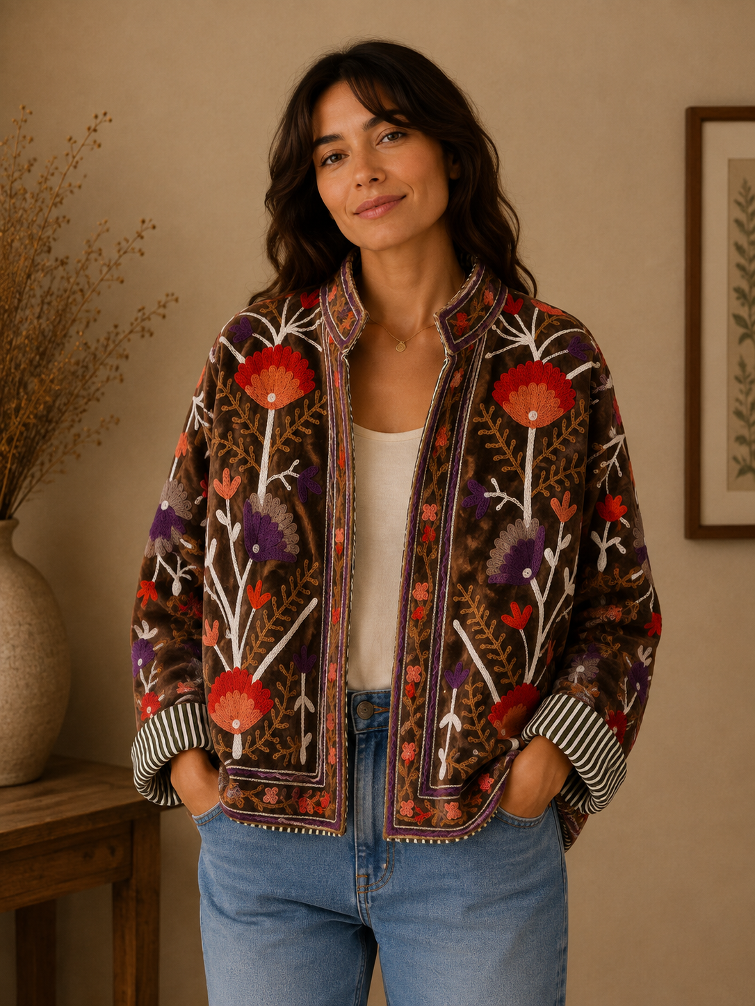 Suzzani Jacket - Henna Wildflower