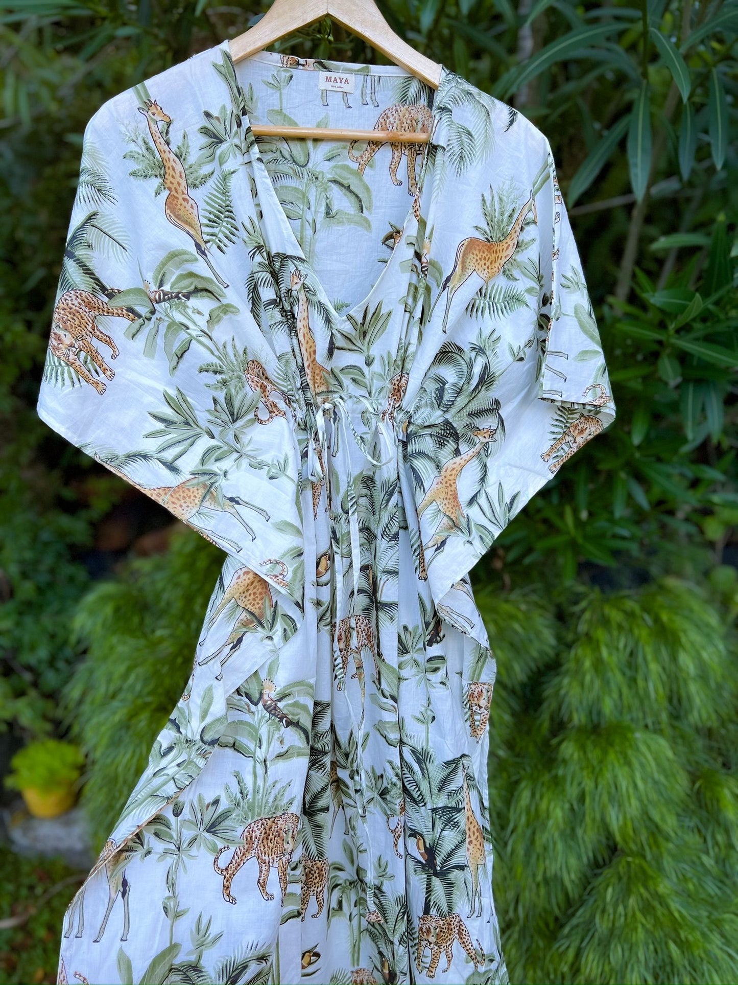 Cotton Kaftan - White Jungle