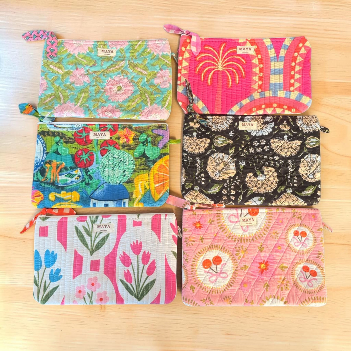 Cotton Quilted Pouches