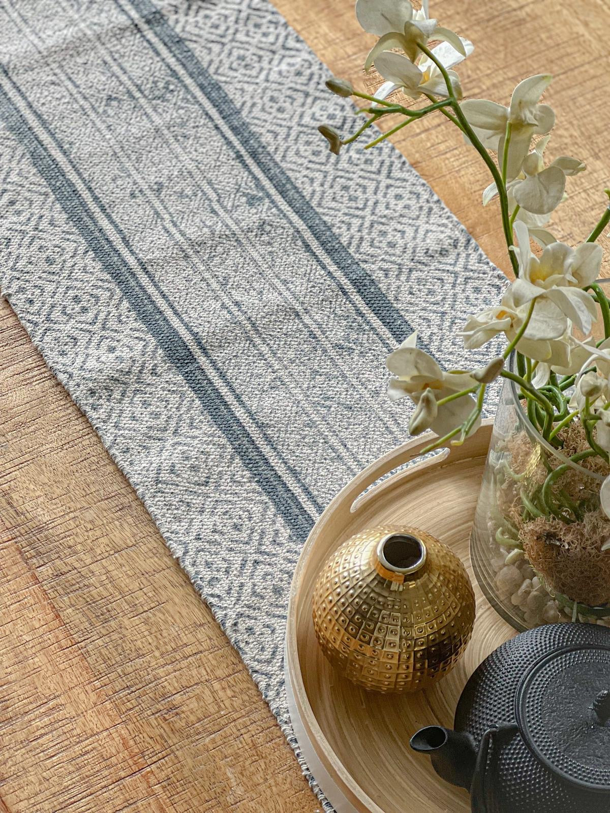 Kilim Table Runner - Cloud