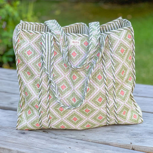 Reversible Totes - Shades of Green (7 Patterns)
