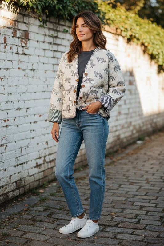 Reversible Cropped Jacket - White