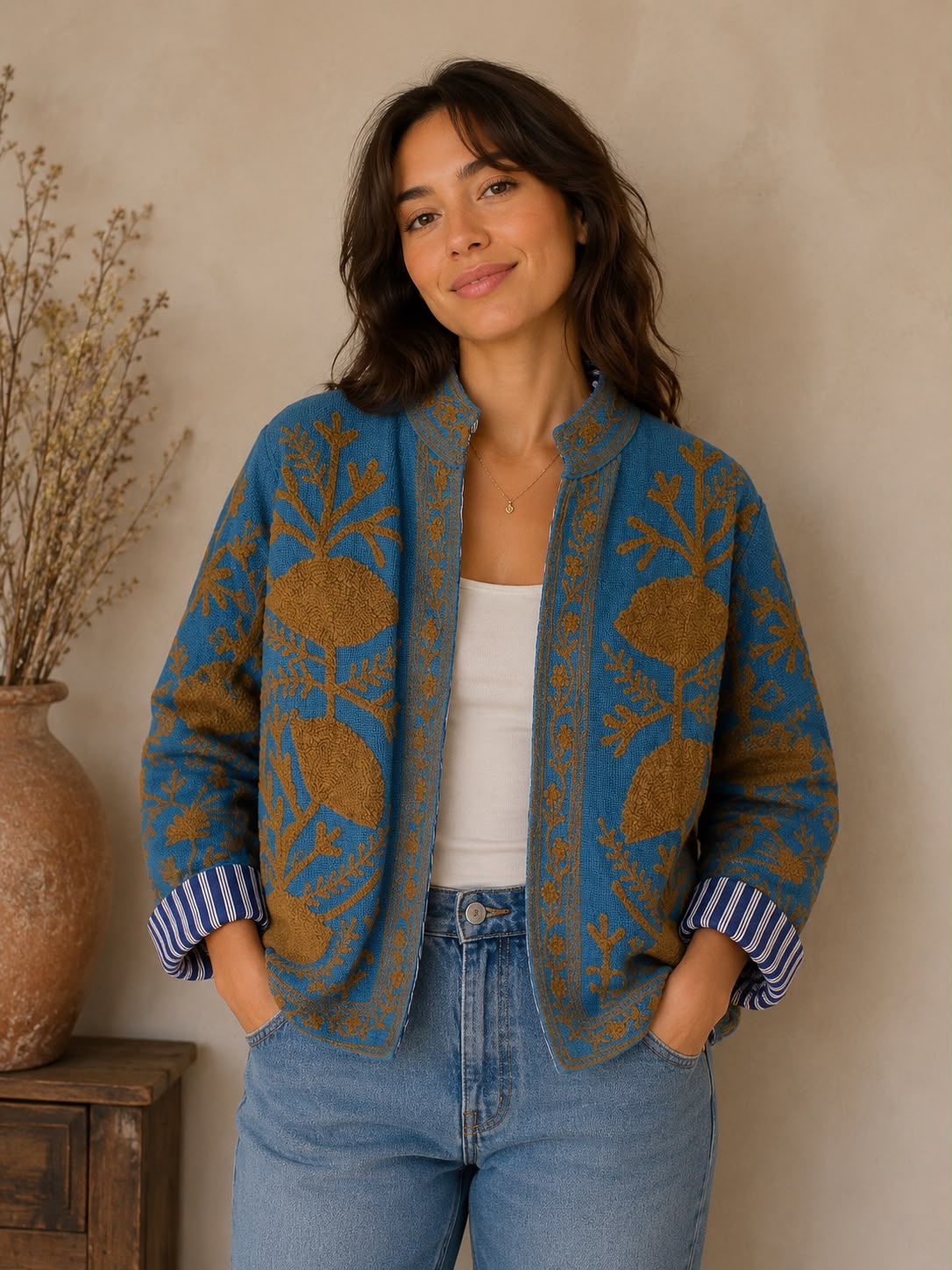 Suzzani Jacket - Blue Thistle