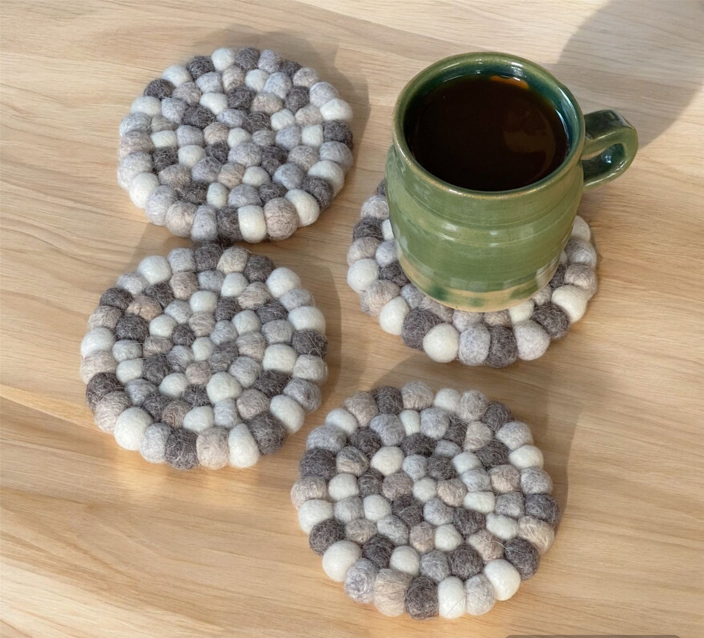 Feltball Coasters Set of 4 – Pebble