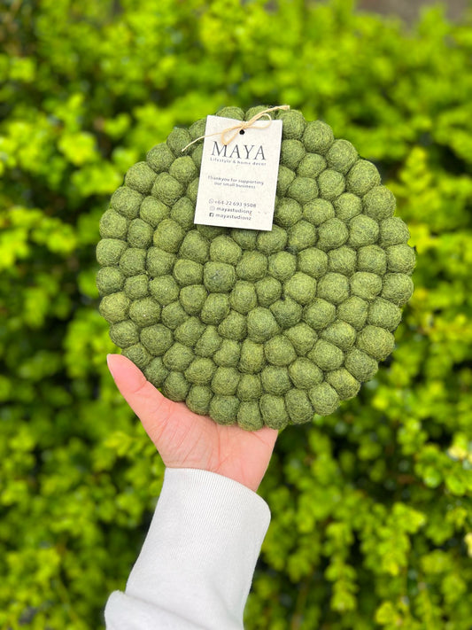 Feltball Trivet - Olive