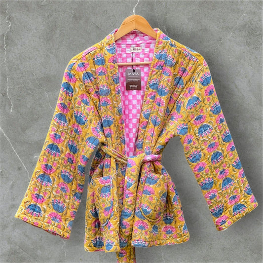 Reversible Quilted Jacket - Yellow