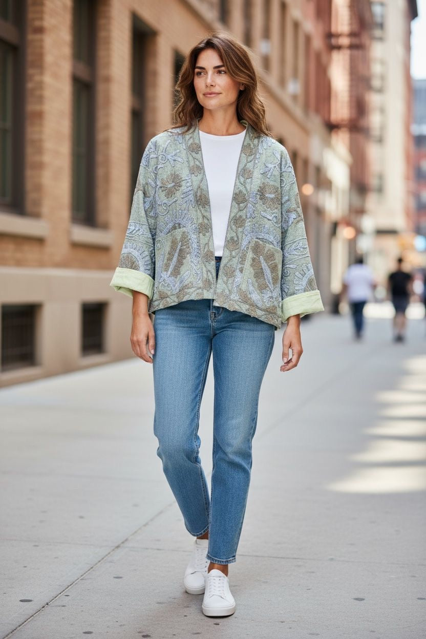 Suzzani Jacket - Rangrez Mint