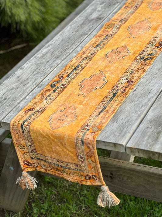 Vintage Table Runner - Mustard