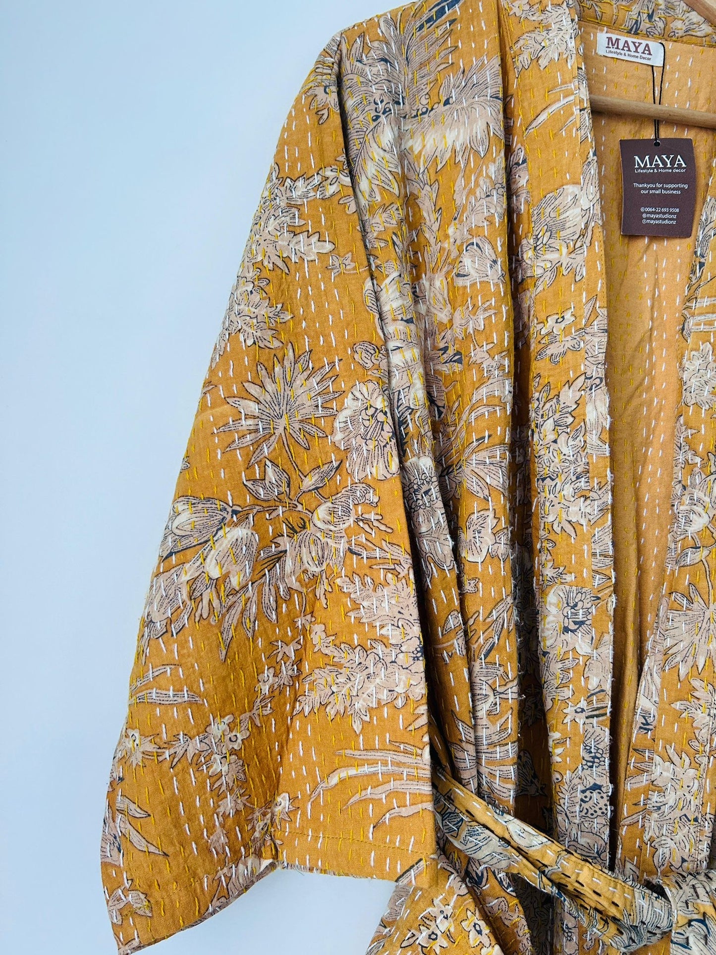 Kantha Robe - Mustard Tropical