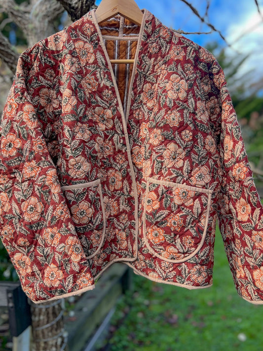 Reversible Quilted Jacket - Autumn Garden
