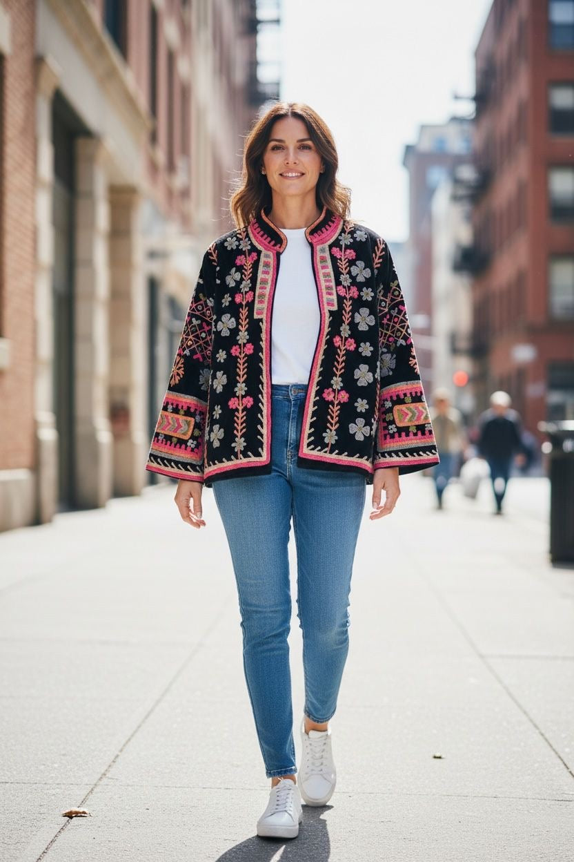 Suzzani Jacket - Pink Petal Noir