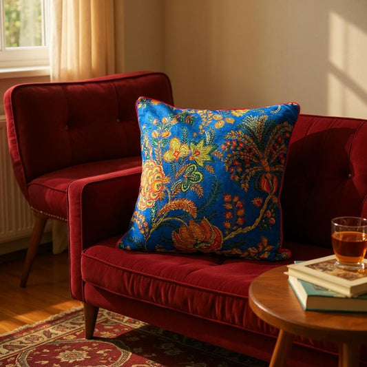 Velvet Cushion Cover - Royal Flora