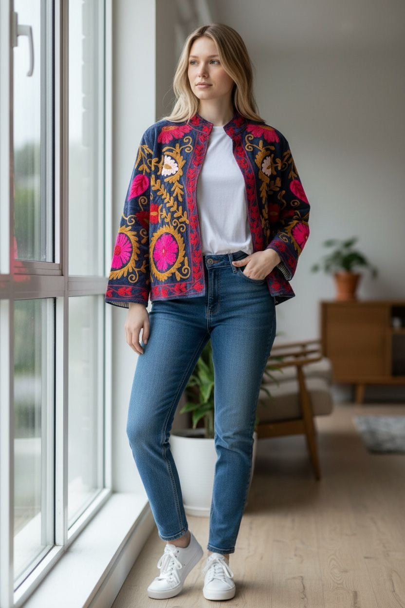 Suzzani Jacket - Pink Zaria