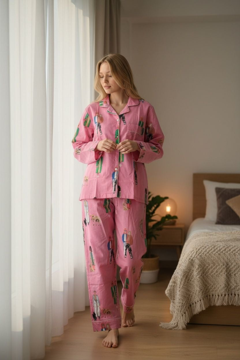 Long Pj - Pink Abstract