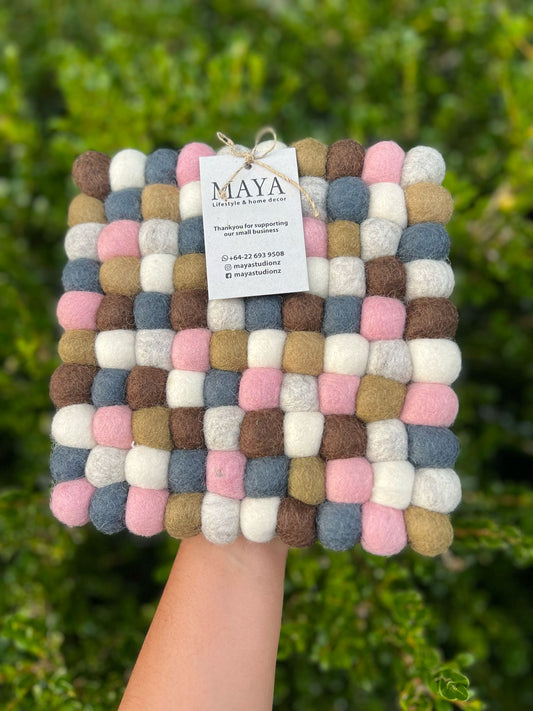 Feltball Trivet - Square