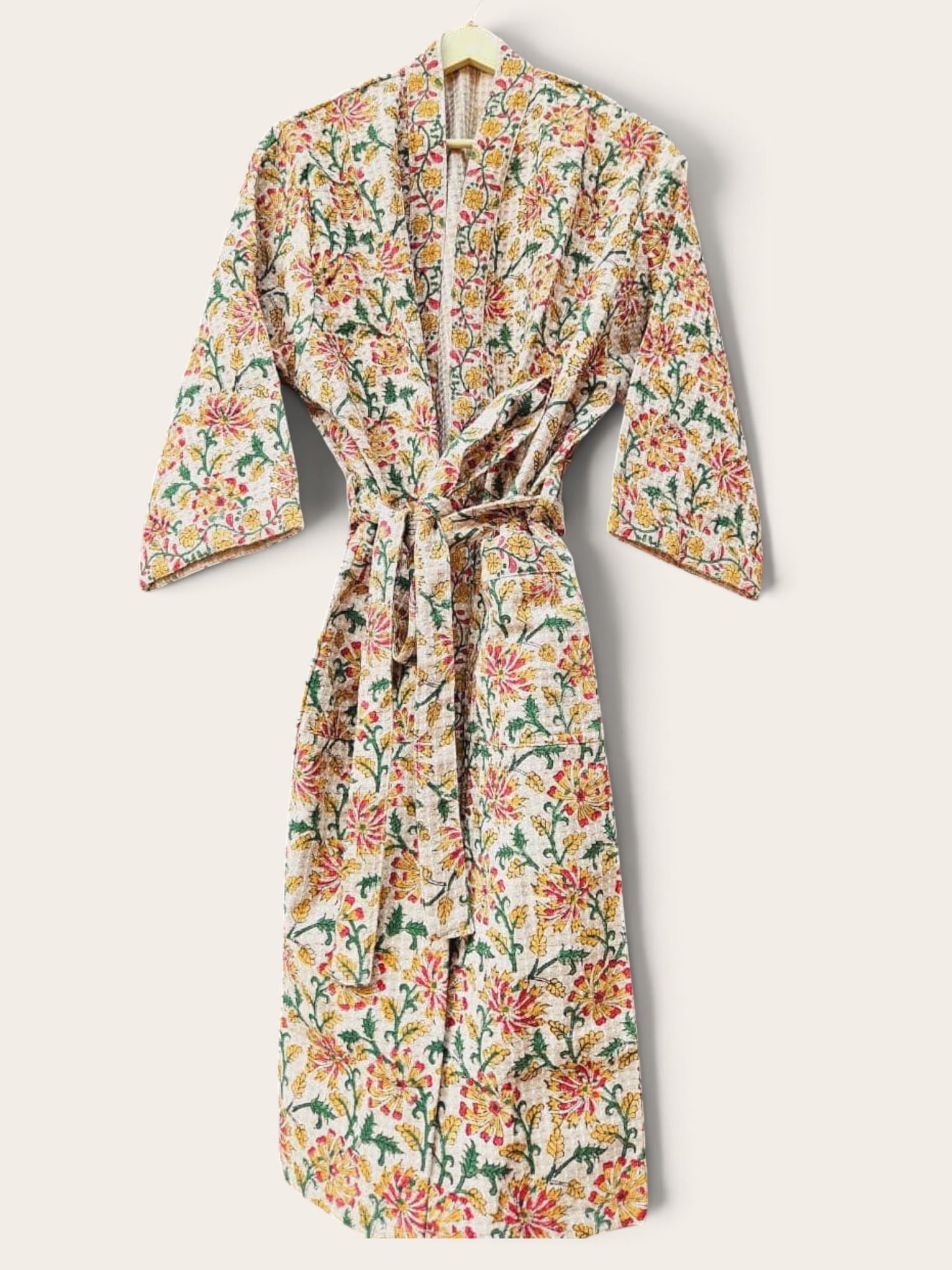 Dressing Gown - Red Blooms