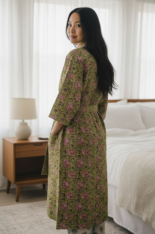 Kantha Robe - Moss Bloom