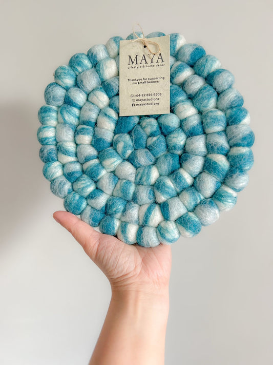 Feltball Trivet - Turquoise
