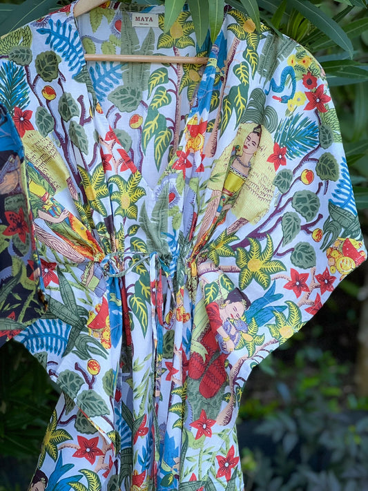 Cotton Kaftan - White Frida