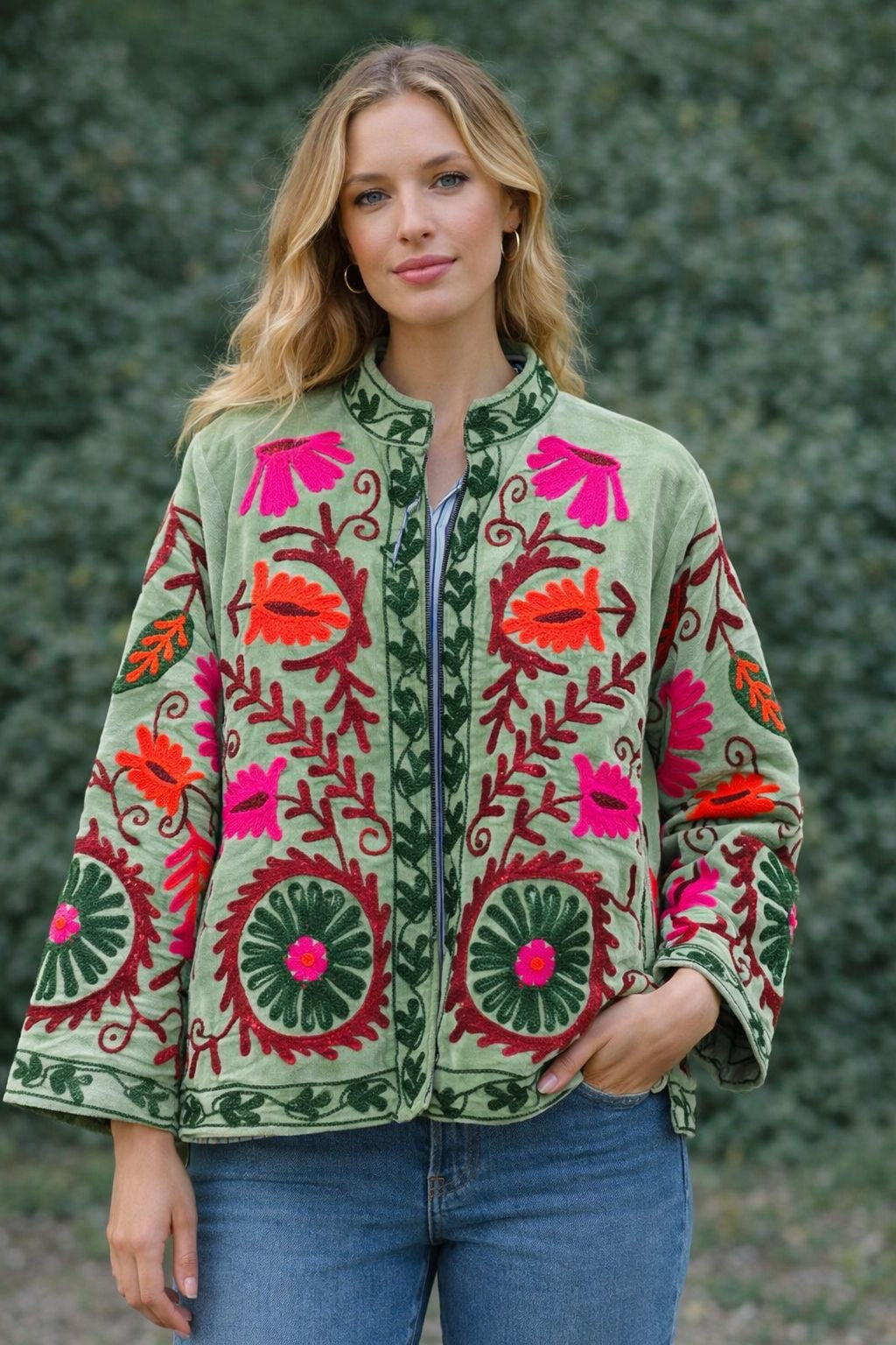 Suzzani Jacket - Mehfil Mint