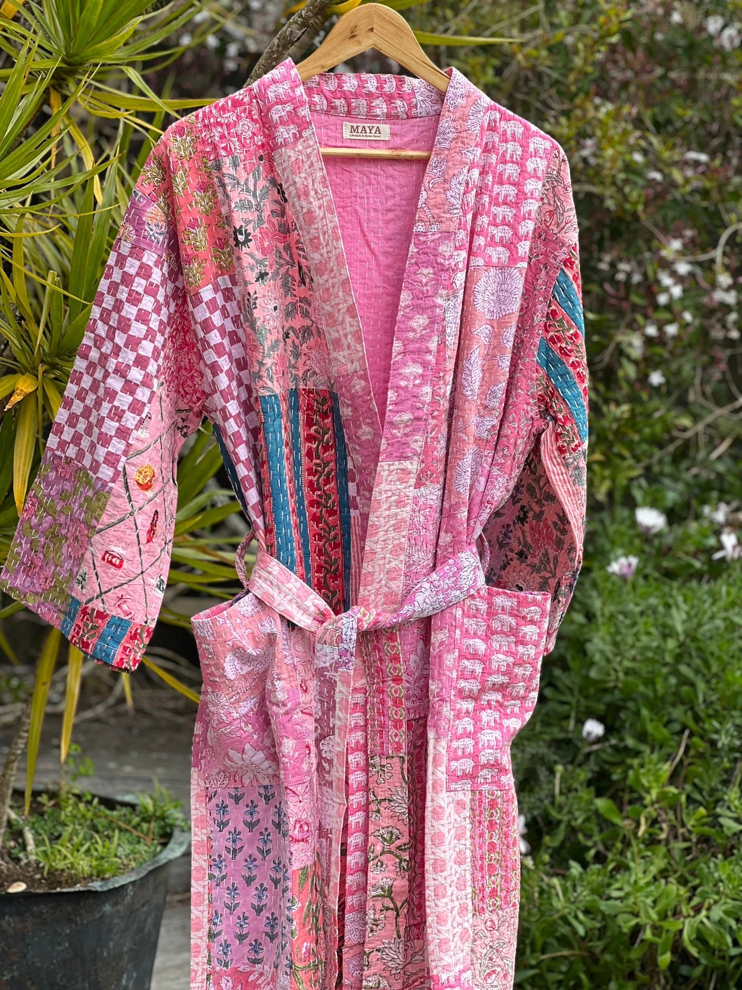 Kantha Robe - Pink Patchwork