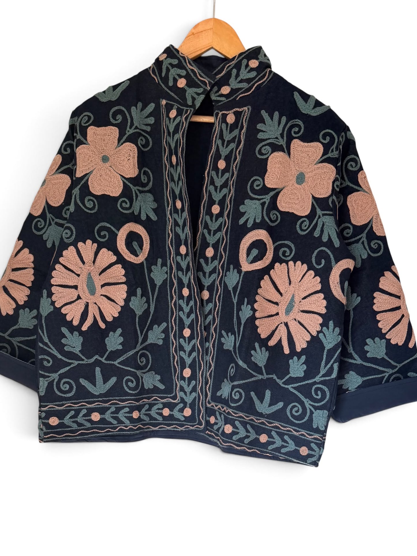 Suzzani Denim Jacket - Dusky Garden