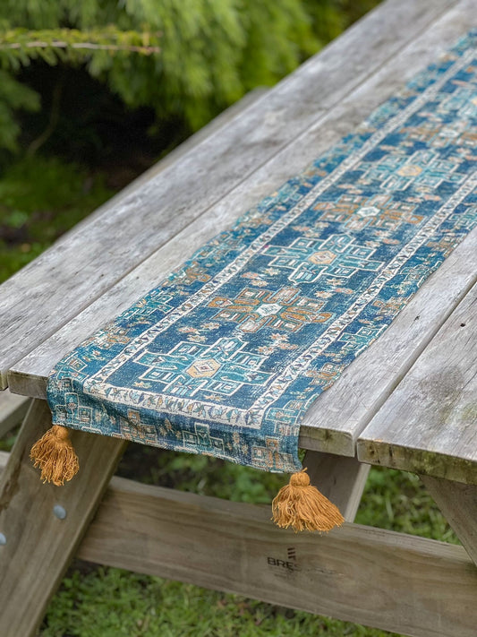 Vintage Table Runner - Navy