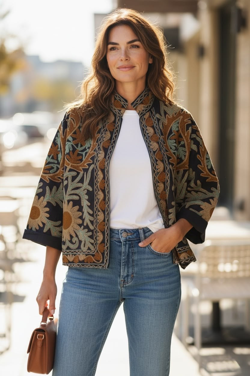 Suzzani Denim Jacket - Sunflower