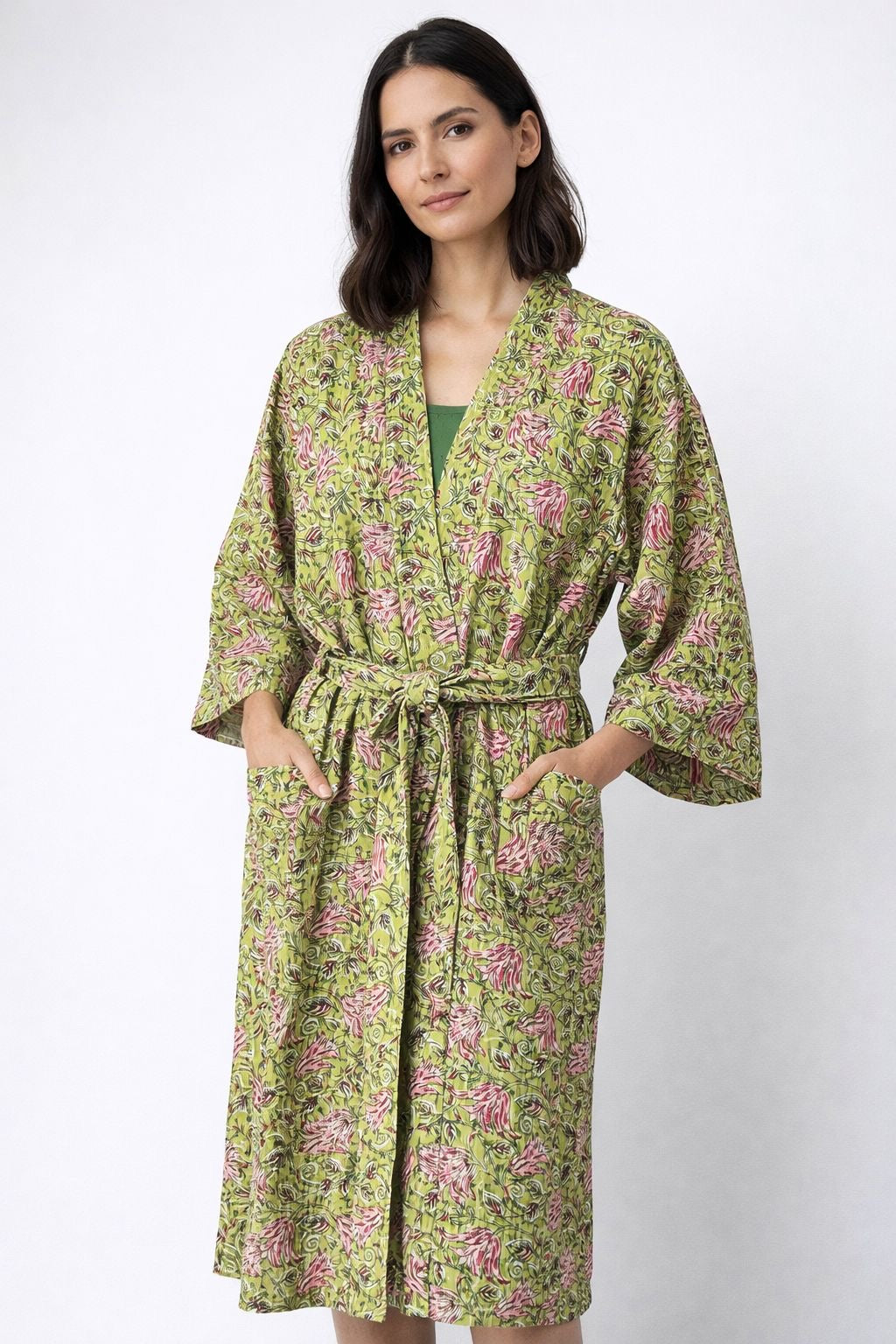 Kantha Robe - Moss Bloom