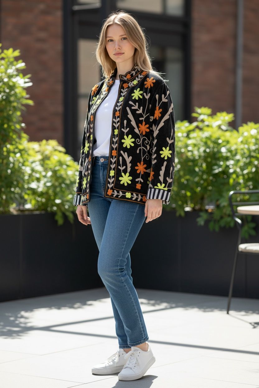 Suzzani Jacket - Neon Blooms