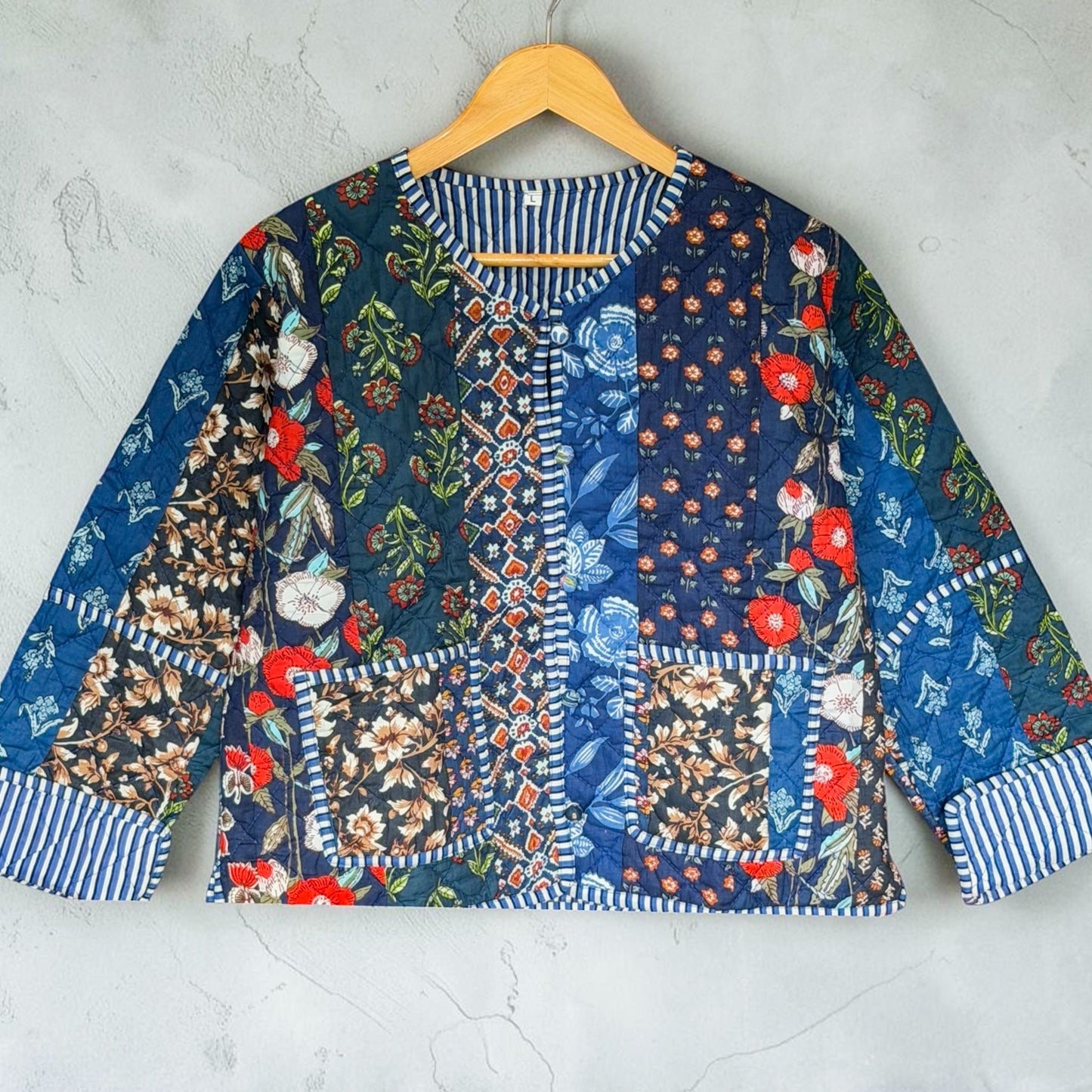 Reversible Jacket - Indigo Patchwork