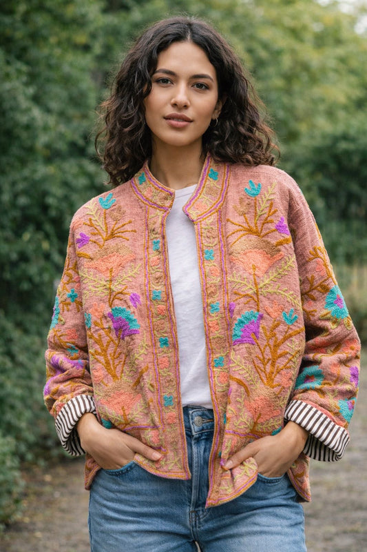 Suzzani Jacket - Peach Blossoms