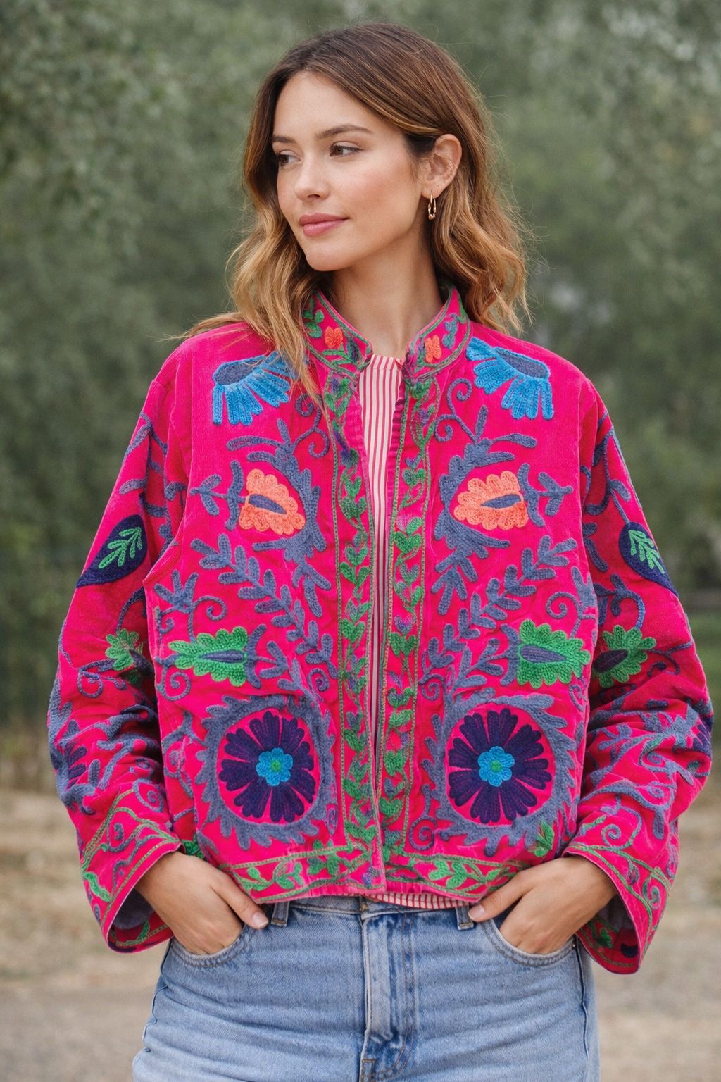 Suzzani Jacket - Rani Pink