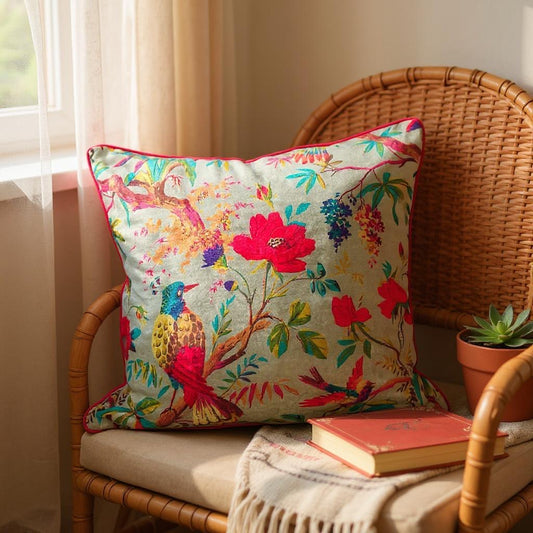 Velvet Cushion Cover - Light Grey