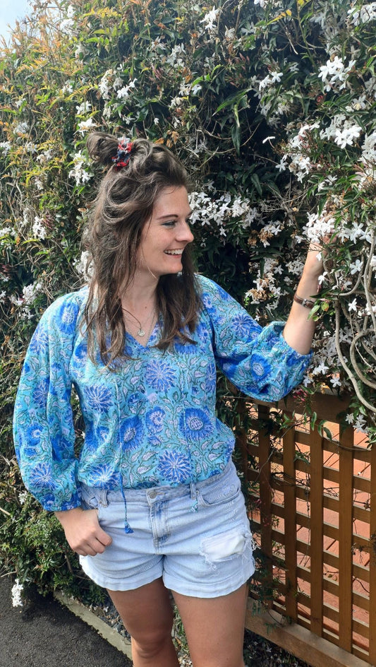 Handblock Print Straight Tops