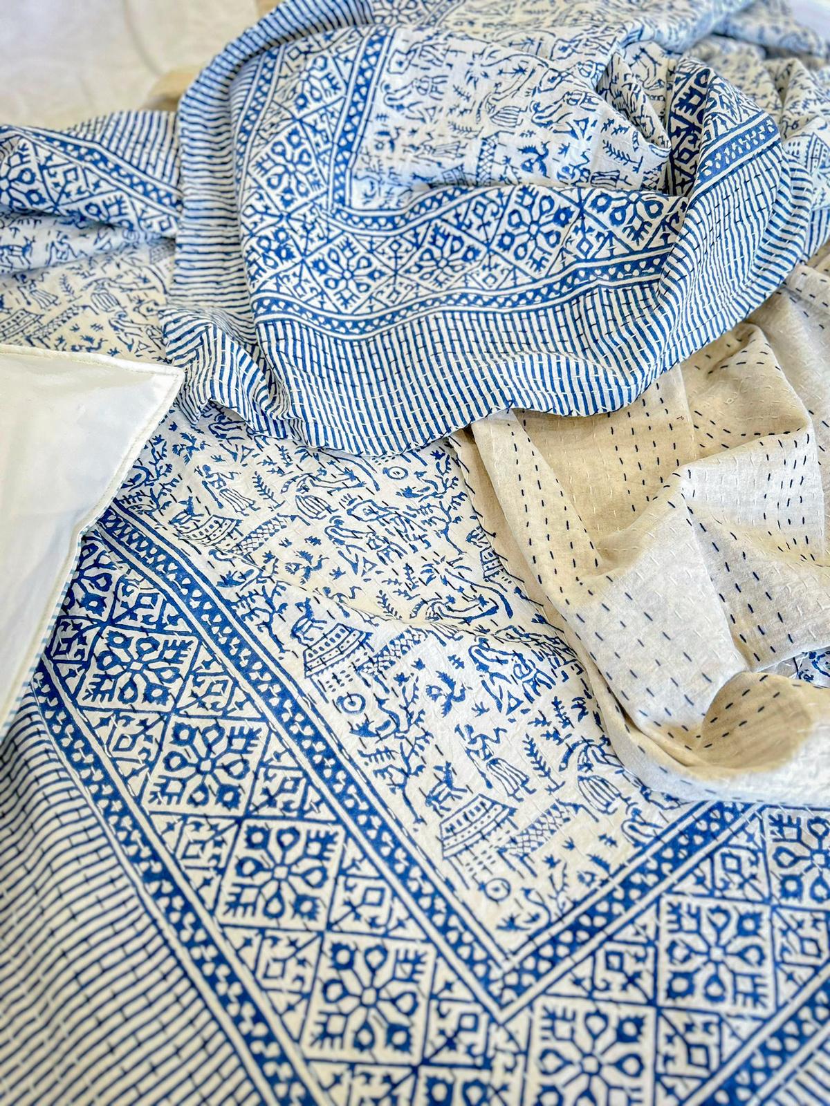 Cotton Kantha Quilt -  Traditional
