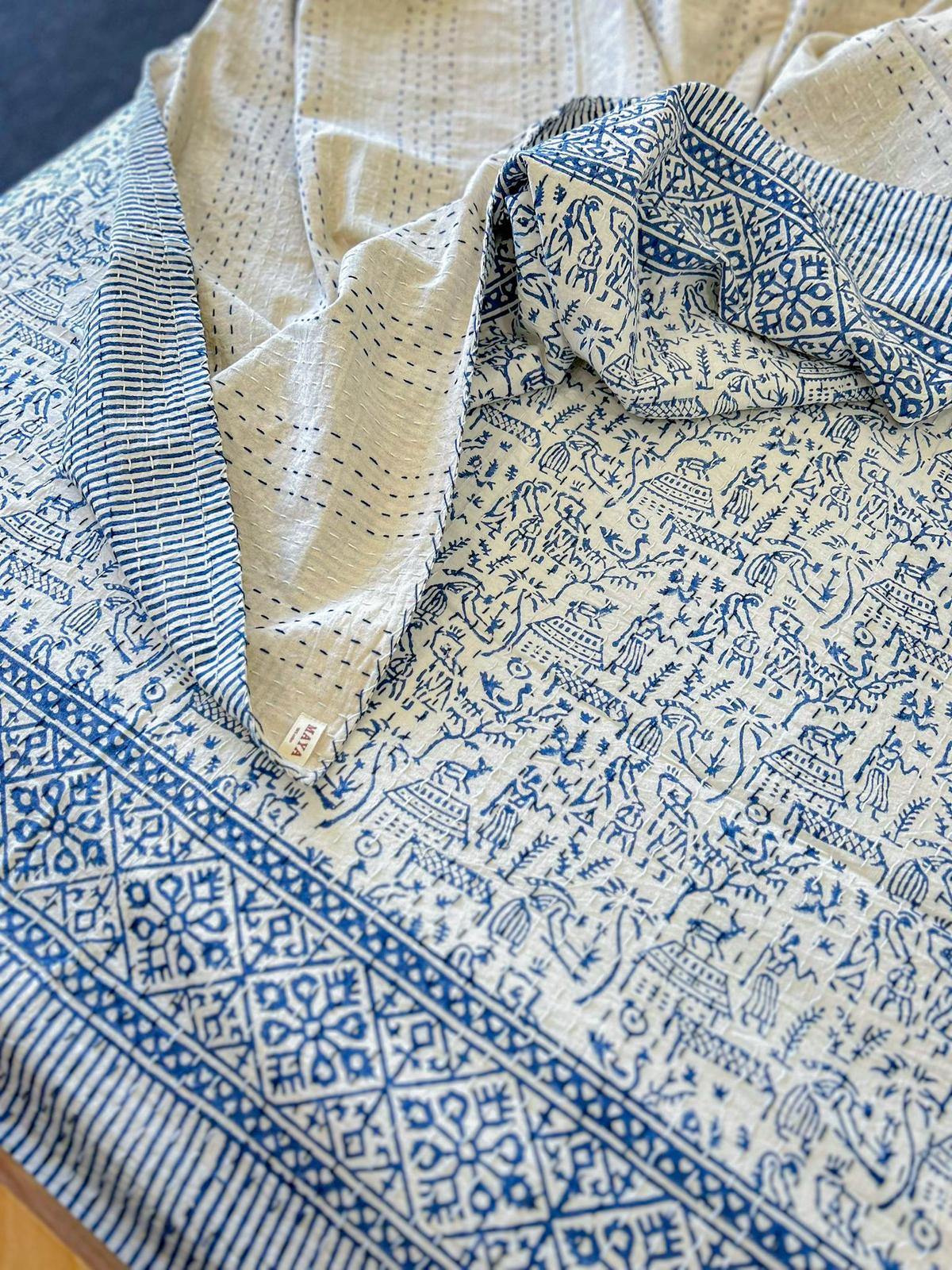 Cotton Kantha Quilt -  Traditional