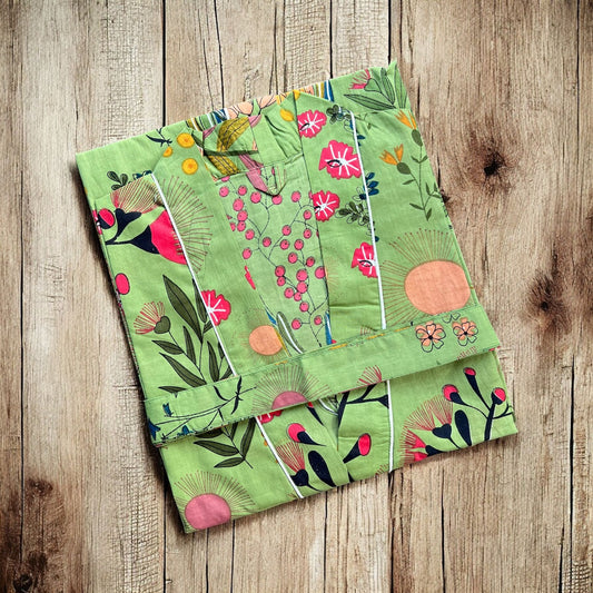 Cotton Kimono - Green Autumn